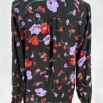 Pleione Women's Sheer Wrap V-Neck Blouse Floral Long Sleeve Top Size Small Photo 5