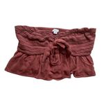 American Eagle  Crochet Front Tie Lightweight Viscose‎ Crop Top Women's Sz Medium Photo 2