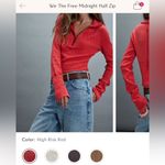 Free People NWT  We The Free Midnight Half Zip - high risk red - XL Photo 4