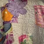 Bonjour Vintage  Size Lavender Abstract Floral Button Up Lagenlook Top Photo 8