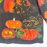 Collections Etc Vintage Halloween Tee Size XL Cotton Pumpkin Sequins AOP Black Photo 2