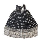 Japna  Black Cream Sleeveless A Line Dress Keyhole Back Floral Pattern Sz M NWT Photo 0