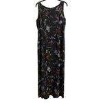 Harold’s Vintage Silk Women’s Floral Maxi Dress Size 10 Black Photo 1