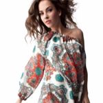 Anthropologie x Nieves Lavi ❃ Silk One Shoulder Dress ❃ Lace Floral Print ❃ 0 XS Photo 7