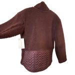 Athleta Women Maroon Snap Button Zip Pockets Sherpa Sweatshirt Jacket Size XS Photo 12