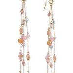 Style & Co Mixed Bead Triple-Row Linear Drop Earrings in Gold MSRP $25 NWT Photo 0