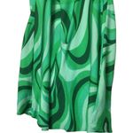 ZARA  Safia Dress Micro Mini 70s Inspired Criss Cross Straps Abstract Green Small Photo 7