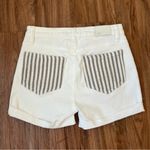 Paige Women’s Cindy Petite White Noise Denim Seersucker Pockets Grand Hem Shorts Photo 4