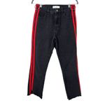 JOVONNA LONDON Striped‎ Distressed Ankle Jeans Black Sz 4 Photo 1