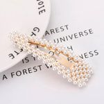 Womens Pearl Barettes Hair Clip Hair Gold Pin Photo 6