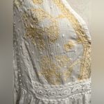 Anthropologie Liv Los Angeles Ivory Embroidered Empire Waist Shirt Size L Yellow Size L Photo 5