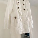 Inc international Concepts Puff Sleeve Ruffle Trench Coat White Size M Photo 8