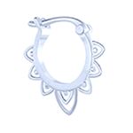 Boutique NEW Boho 925‎ Sterling Silver Lotus Flower Hoop Earrings Photo 9