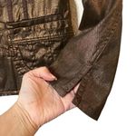 Coldwater Creek  Jacket Womens‎ 10 Petite Brown Bronze Metallic Pockets Photo 6
