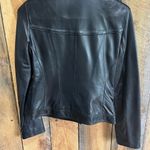 Cole Haan Black Leather Jacket Classic Moto Style Photo 2
