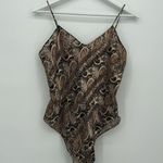 Indulgence Vintage Paisley Sleep Bodysuit One Piece Size Small Brown Photo 0