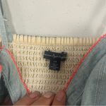 American Eagle  Outfitters Light Blue Denim Bustier Crop Top Summer Small Smocked Photo 2