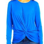 Karen Kane  twist front royal blue top. Rayon/Spandex Jersey. Size Medium. NWT. Photo 2