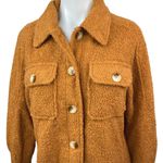 12th Tribe Brown Fleece Sherpa Cozy Button Down Shacket Shirt Jacket Size S/M Photo 2
