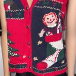 Vintage Capacity women’s Festive Red and Black Women's Sweater Vest size M Size M Photo 5