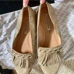 Diane Von Furstenberg DVF Alderny Storm Glitter Metallic Suede Flats Photo 1