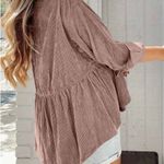 SheIn Pink Front Button Long Sleeve Photo 1