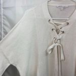 BCBGeneration  women's white cream laced neck long sleeve knit sweater stretch M Photo 2