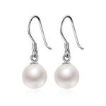 925 Sterling Silver Pearl Drop Dangle Earrings for Women Photo 0