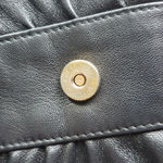 Furla  Black Leather Bow Gold Accent L Chic Edgy Feminine Clutch Crossbody Bag Photo 3