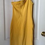 Nine West Yellow Midi One-Shoulder Dress Photo 1