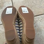 Tory Burch Jackie Striped Peep-Toe Wedge sandal Ivory Navy Photo 6