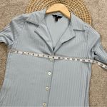 Banana Republic  Women’s Ribbed Resort Shirt Collared Longsleeve in Tide Blue S Photo 12