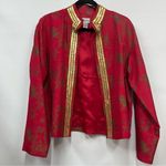 Chico's Chico’s size 1 silk Blazer Red & Gold open jacket Blouse Photo 0