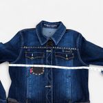 RARE Double D Ranch Bull Embroidered Denim Leather Patchwork Jacket Sz M Blue Size M Photo 5
