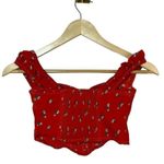 Urban Outfitters  Selena Ruched Corset Floral Crop Top in Red Size XS Photo 8