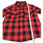 Risen Women’s Black Red Plaid Button Down Flannel Shirt Size M Excellent Photo 7