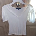 Vibe Sportwear Boutique White Puff Sleeve Crop Top Photo 0