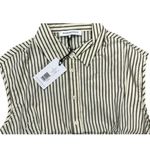 We Wore What NWT  Cropped Sleeveless Popover Shirt Small Antique White Grey Stripe Photo 2