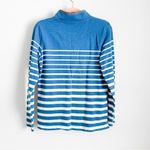 L.L.Bean Blue White Stripe Chambray Collar Rugby Pullover Top sz Small Photo 5