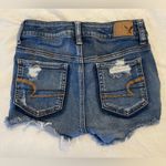 American Eagle Super Stretch Hi-Rise Distressed Denim Shortie Shorts Photo 2
