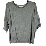 Lavender Field  Ruffle Short Sleeve Raw Hem Top Medium Photo 0