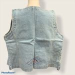 Vintage 90s Appliqué Light Blue Jean Vest By California Concepts Size Large Photo 3