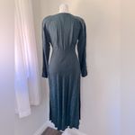 Vintage ‘90s Carole Little Dark Green Collared Scoop Neck Long Sleeve Midi Dress Size XXS Photo 5