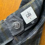 CAbi Step Out Plaid Pencil Mini Skirt Back Zipper Gray Gold 6 3756 Photo 9