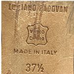 Luciano Padovan 37.5(7) Made in Italy Exotic Embossed Buckle Kitten Heels Brown Photo 7