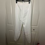 White Career Trousers Straight Leg Dress Pants with Back Pocket Detail Photo 2