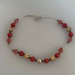 925 sterling silver Red real stones Necklace​​ Photo 1