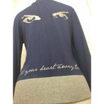 Tucci Womens Sweater Blue Gray Steal Your Heart Eyes Long Sleeve Full Zip Knit M Size M Photo 5
