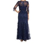 R & M Richards  Women's Boat Neck Illusion Lace Dress Blue Size 16 Photo 1