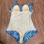 Maxine of Hollywood Vintage Retro ‎ Blue Paisley Dot One Piece Ruched Swimsuit 16 Photo 3